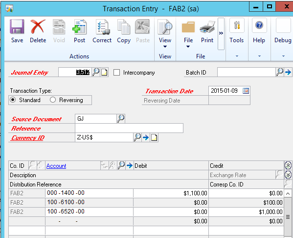 Copy/Paste Journal Entries - Joesoftware Inc.